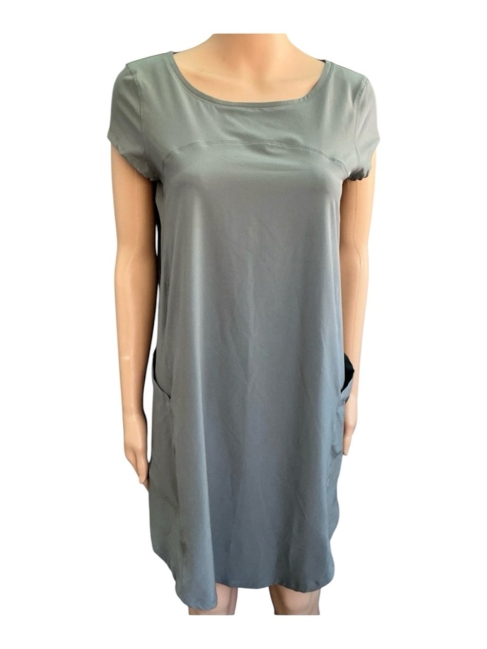 Talbots Outdoors Athletic Lightweight Fast Drying Olive Green Scoop Sleeve Dress